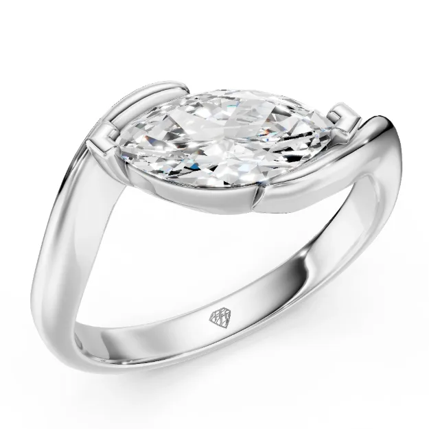 Inel de logodna AA467, 14K Alb 1